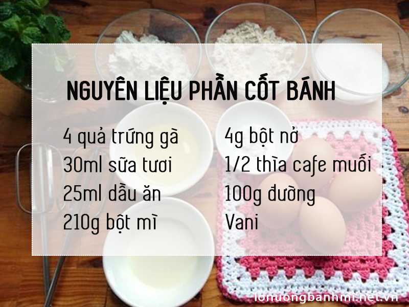 nguyên liệu bánh phú sĩ